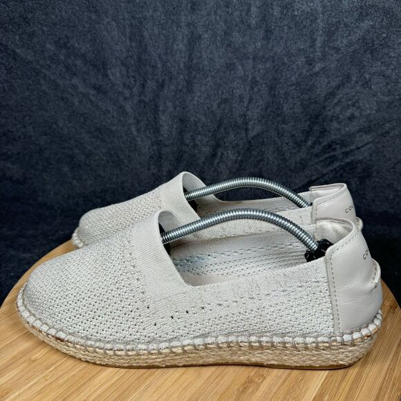 Cole Haan Cloudfeel Stitchlite Espadrille Flats Slip On Womens 9B Knit Beige - Picture 3 of 8